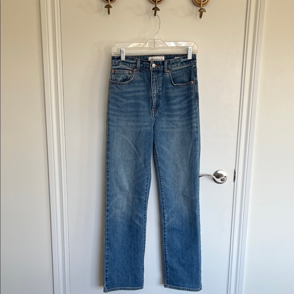 Denim Forum Straight Leg Blue Jeans